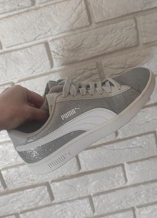 Кросівки жіночі puma сріблясті, 23 см устілка
