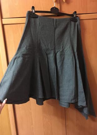 Асимметричная теплая шерстяная юбка2 фото