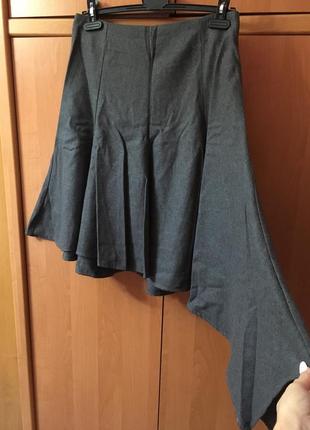 Асимметричная теплая шерстяная юбка3 фото