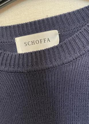 Crewneck fine gauge cotton navy 100% хлопок  пуловер свитшот schoffa