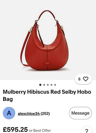 Mulberry оригинальная кожаная сумка хобо 8
