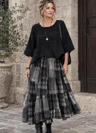 Льняная блуза / топ grizas в стиле lagenlook (67% лен, 31% хлопок) - l / xl