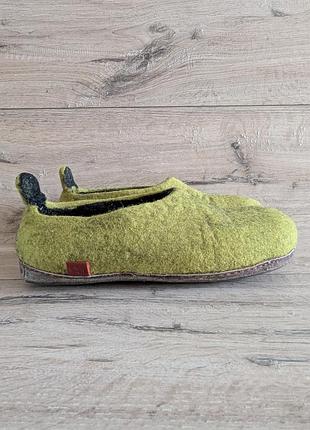Шерстяные тапочки капцы чуни green comfort дания валяная шерсть 40 р 25.5 см
