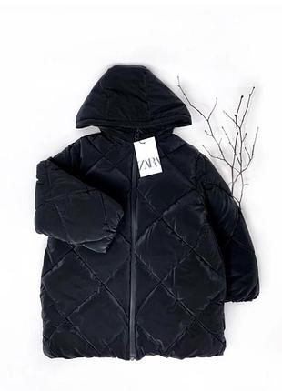 Куртка для дівчинки zara демісезонна чорна 140-146 см