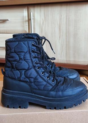 Черевики жіночі zara чорні, демісезонні, довжина устілки 23.6 см