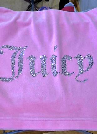 Міні-спідниця бренду juicy couture із фірмовим написом зі стразів