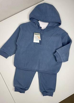 Синій флісовий костюм для хлопчика, худі + штани | primark