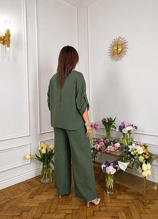 Костюм з американського крепу: кофта летюча мишка + штани на резинці хакі 54-56 — ‼️заміри в описі‼️