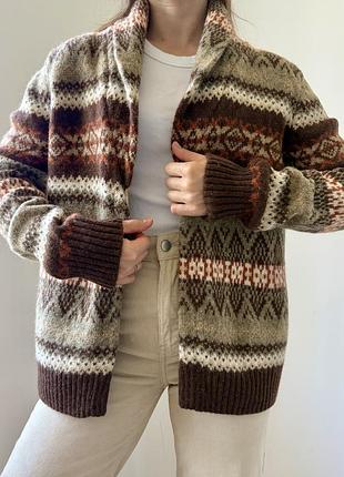 Вінтажний кардиган susan bristol з fair isle візерунком