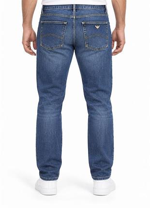 Оригінальні чоловічі сині джинси armani jeans w34 прямого крою