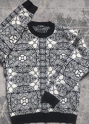 Светр джемпер у стилі alexander mcqueen (жакард, 55% вовна), розмір s
