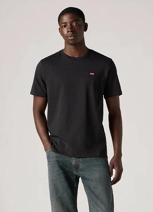 Футболка бавовняна чоловіча levi's чорна 3xl
