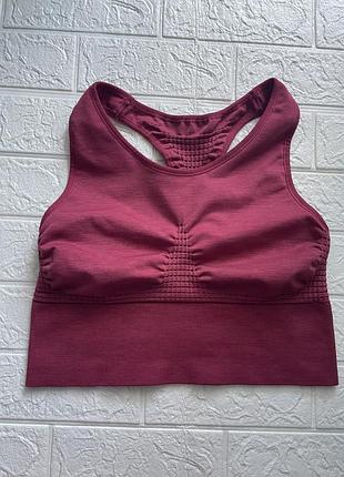 Преміальний безшовний спортивний топ  sweaty betty stamina seamless sports bra racerback бордовий