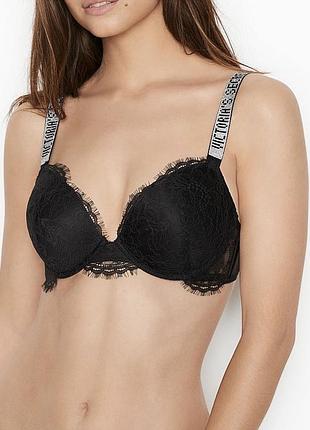 Бюстгальтер жіночий victoria's secret чорний з push-up, розмір 36д
