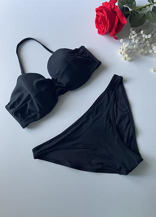 Чорний стильний купальник h&m 80c/38
