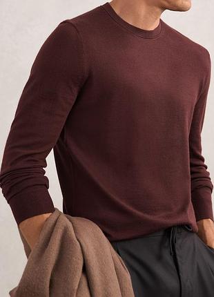 Вовняний чоловічий джемпер reiss port red wessex