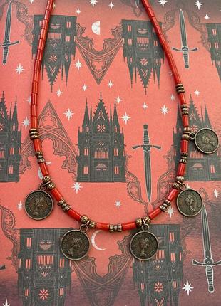 Дукати з натуральним коралом