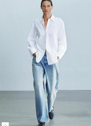Біла бавовняна сорочка zara s
