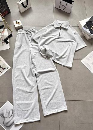 Костюм двійка з металевою блискавкою меланж l-xl — ‼️заміри в описі‼️