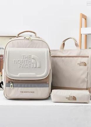Рюкзак шкільний the north face бежевий