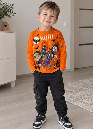 Реглан лонгслив трикотажный хеллоуин щенячий патруль на мальчика 4-5 лет