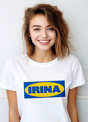 Футболка іменна з оригінальним принтом «ірина. irina» push it