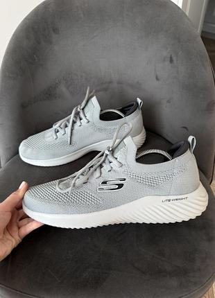 Кросівки чоловічі skechers bobs сірі, розмір 42, 27 см