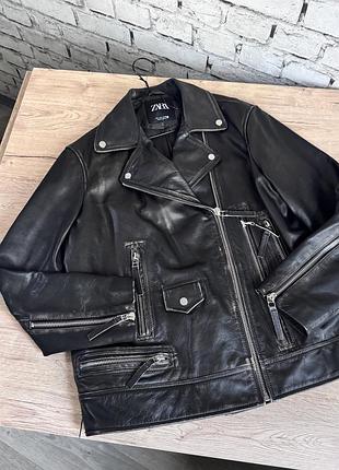 100% теляча шкіра куртка zara косуха шкірянка