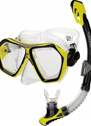 Набір маска і трубка aqua speed blaze + borneo 60320 жовтий, чорний уні osfm