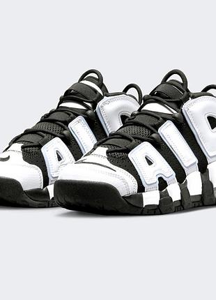 Дитячі кросівки nike air more uptempo у чорно-білому кольорі, артикул dq6200-001.