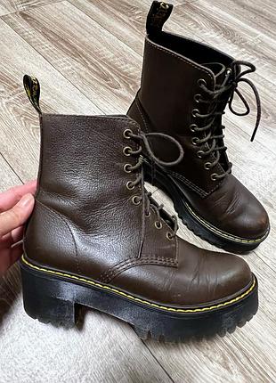 Кожаные женские бортинки, ботинки dr. martens shriver hi