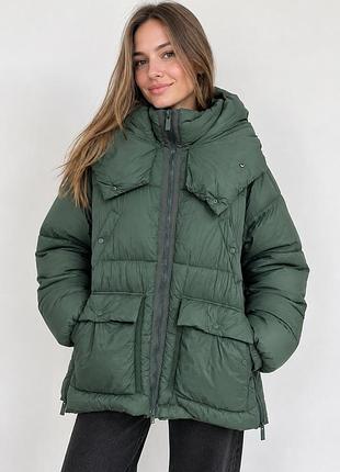 Куртка жіноча zara зелена s