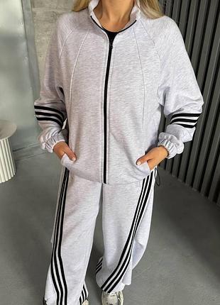 Спортивний костюм з петлі з лампасами меланж l-xl — ‼️заміри в описі‼️
