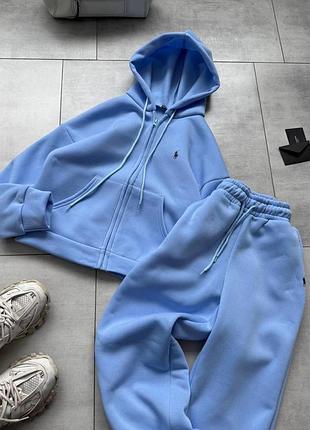 Костюм з флісом та логотипом блакитний l-xl — ‼️заміри в описі‼️