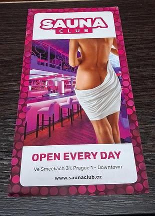 Оригинальный рекламный буклет sauna club prague (прага, чехия)