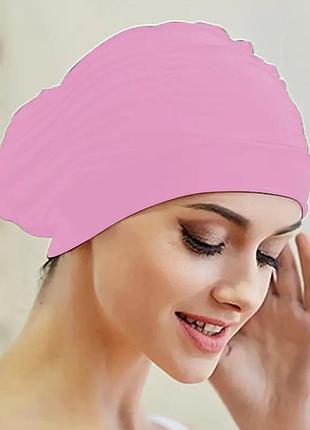 Шапочка для плавания swim cap long hair светло-розовый