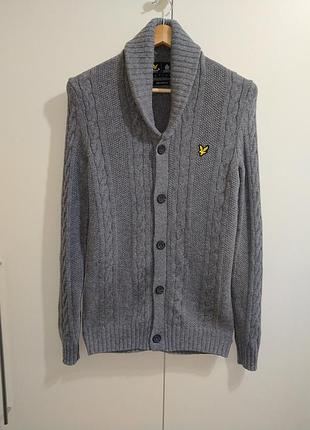 Кардиган lyle &amp; scott шерсть 100% серая кофта diesel g-star raw gant