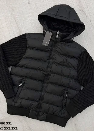 Куртка чоловіча armani ax демісезонна синя та чорна