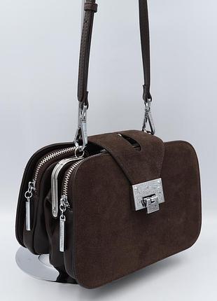 Сумка женская замшевая polina & eiterou y2116f coffee