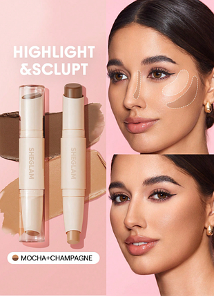 Sheglam color &amp; sculpt stick mocha &amp; champagne - кремовый контур 2-в-1 (6327)