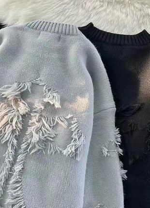 Рваний оверсайз светр "distressed knitwear" balenciaga