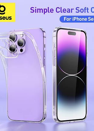 📱 ультратонкий прозорий чохол baseus simple clear soft case для iphone 16 pro