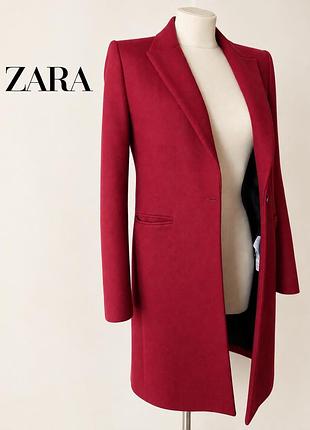 Пальто zara бордове (марсала),