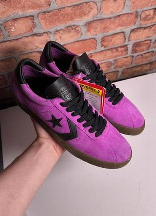 Кеди чоловічі converse skate breakpoint pro ox демісезонні весна осінь шкіряні замшеві фіолетові 42 розмір