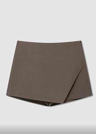 Міні-спідниця-шорти жіноча zara коричнева
