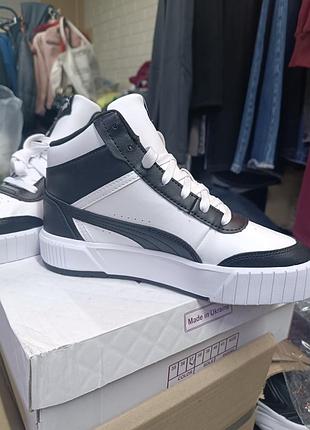 Кеди жіночі puma високі білі з чорним