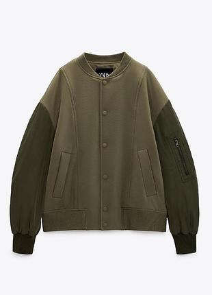 Комбинированный бомбер zara 5