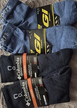 Шкарпетки чоловічі columbia та gi sport, демісезонні, бавовна, поліестер, еластан, розмір 41-45, синій, чорний