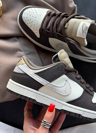 Кроссовки nike dunk low light arewood brown 3