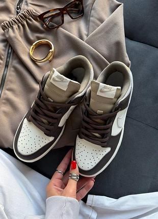 Кроссовки nike dunk low light arewood brown 6